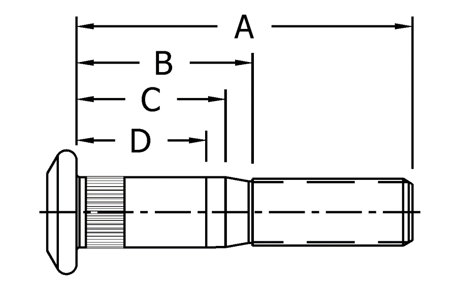 STUD WHEEL LEFT-HANDED  3/4&quot; X 2.78&quot;