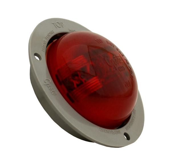 CLR/MKR LAMP, 2.5&quot; REDW/GRAY FLANGE,SUPERNOVA® LED, PC RATED