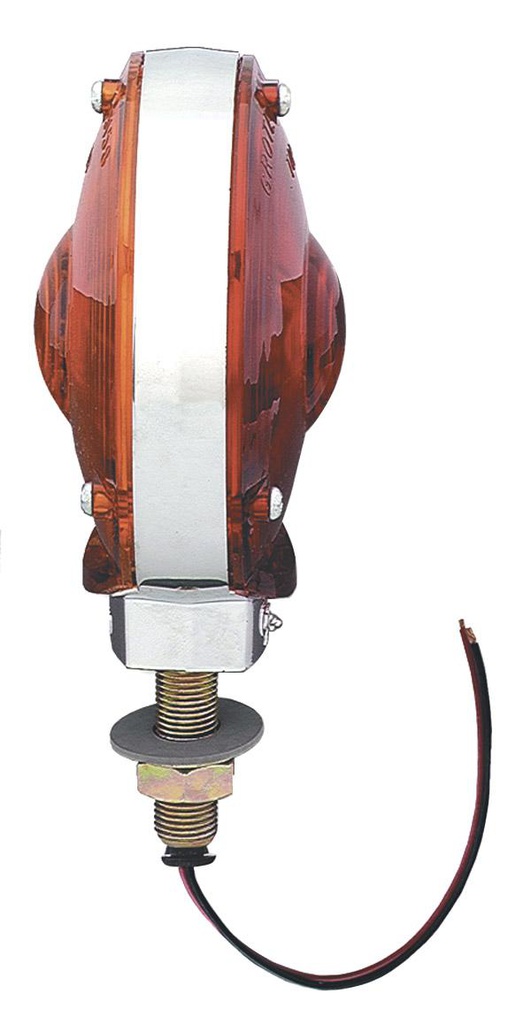 STT LAMP, 4&quot;, RED/YELLOW,CHROME PLATED,DIECAST DBLFACE,DBLCONTACT