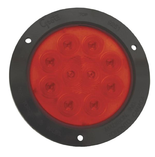 STT LAMP, 4&quot;, RED, W/BLACK THFT RESISTANT FLANGE-MNT, SUPERNOVA® LED