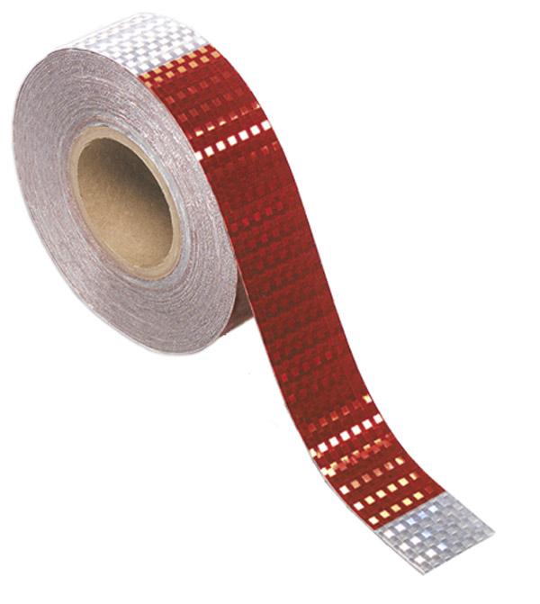 CONSPICUITY TAPE, 11" X 7", RED/SILVER, 2" X 150' ROLL